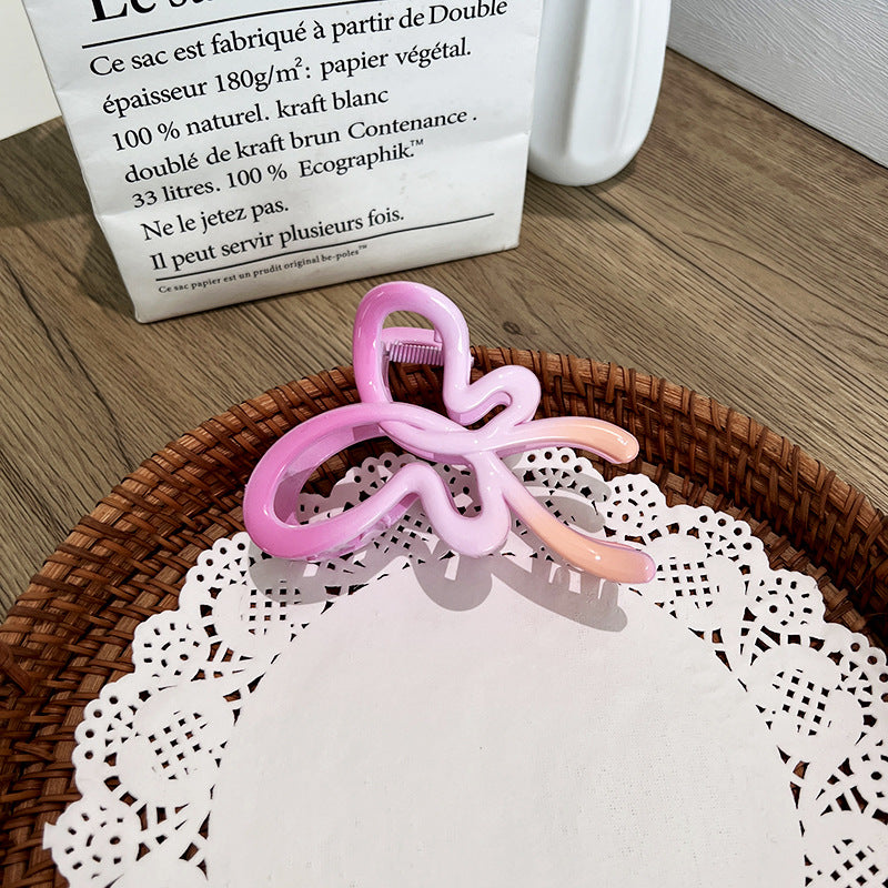 Wholesale Gradient Bow Hairpin Shark Grip Clip